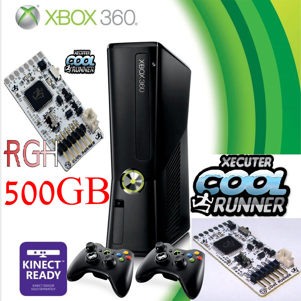 XBOX 360 500GB SLIM אקסבוקס מחודש + שני שלטים + הסבת RGH **מבצעי בלאק פריידיי**