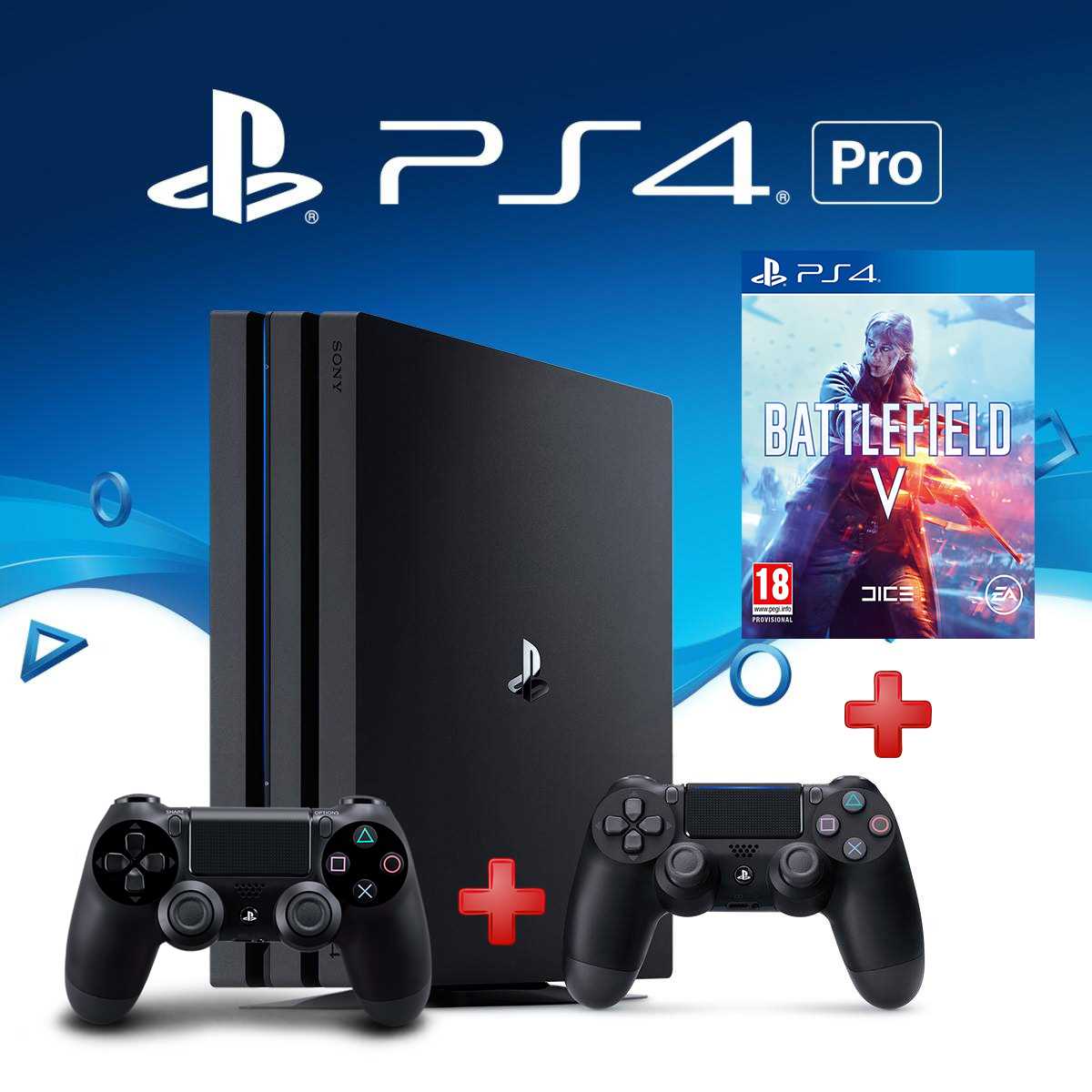 Playstation 4 Pro 1TB + שלט נוסף + משחק Battlefield V