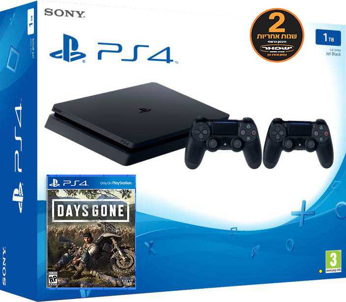 קונסולת Playstation 4 Slim 1TB + שלט נוסף + Days Gone אחריות יבואן רשמי **מבצע פסח**