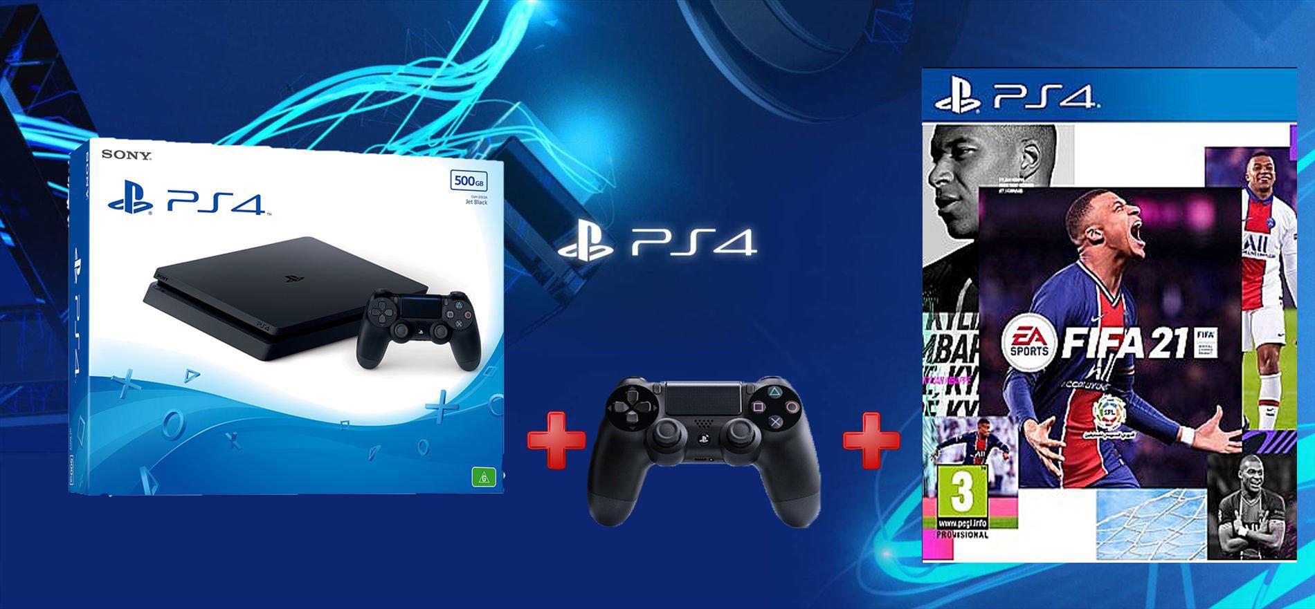 Playstation 4 Slim 500GB + Dualshock + FC 24