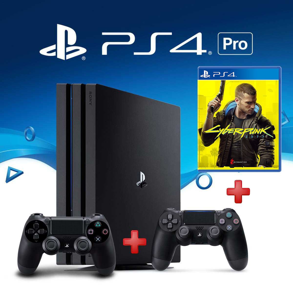 Playstation 4 Pro 1TB + שלט נוסף + משחק Cyberpunk 2077