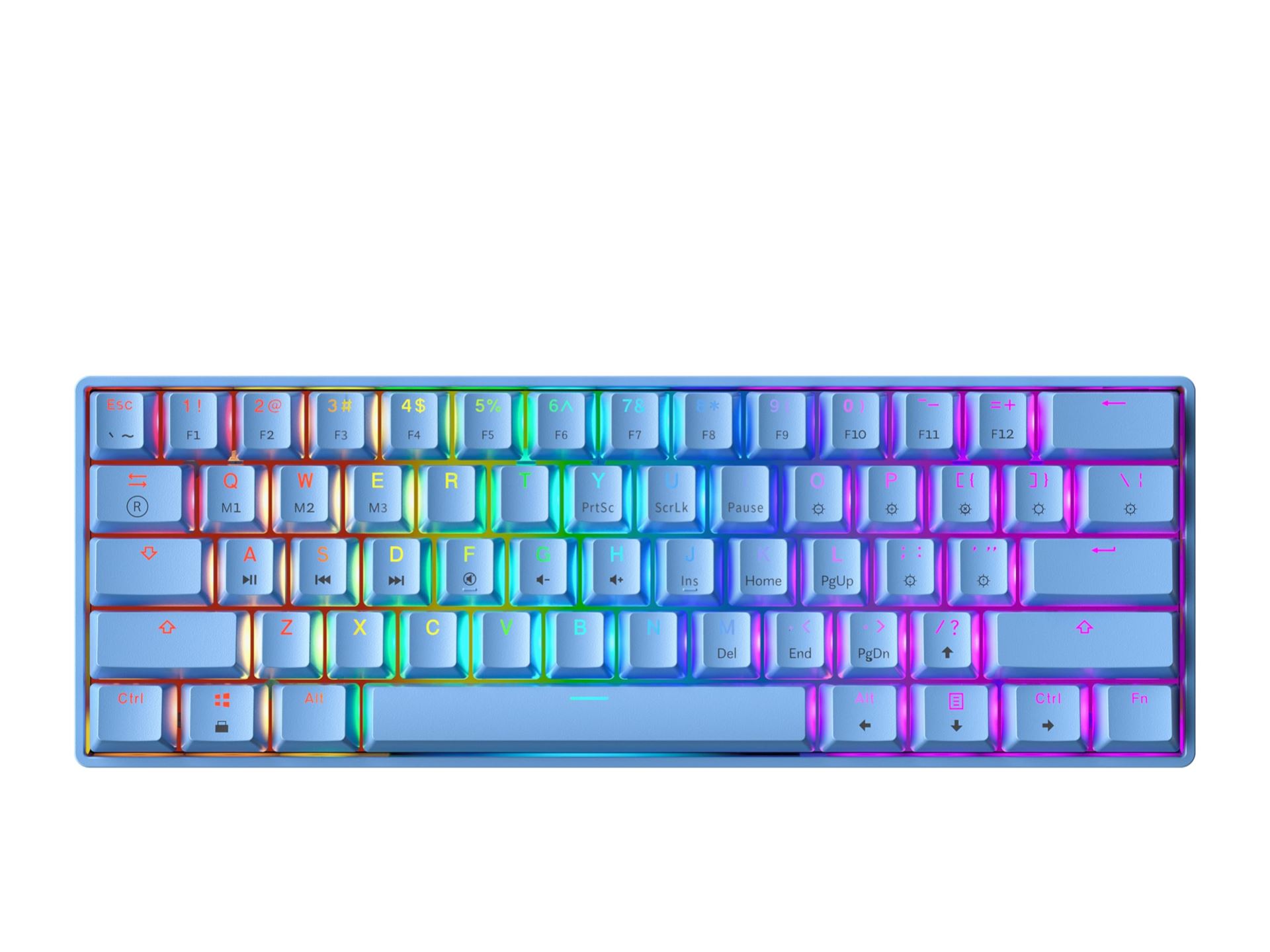 מקלדת גיימינג מכנית כחולה HK GAMING GK61 Blue