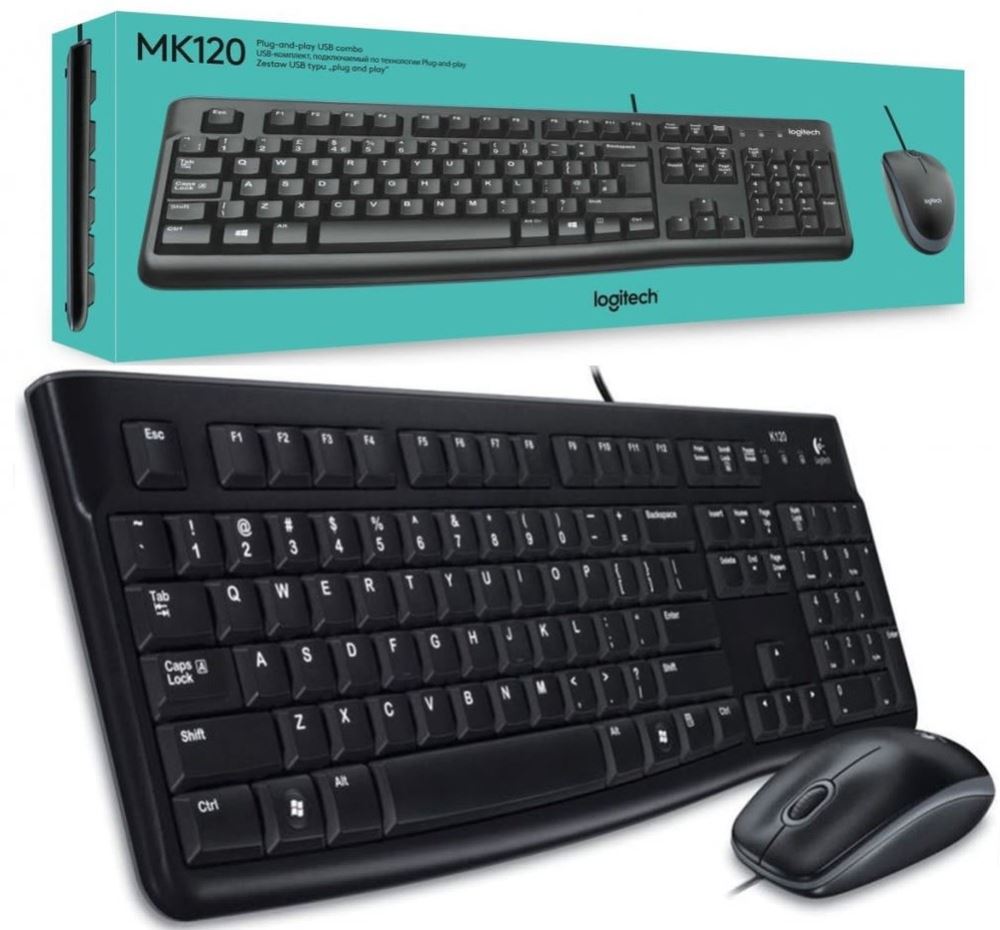 Logitech KM-120 Wired Mise and Keybord מקלדת ועכבר חוטיים