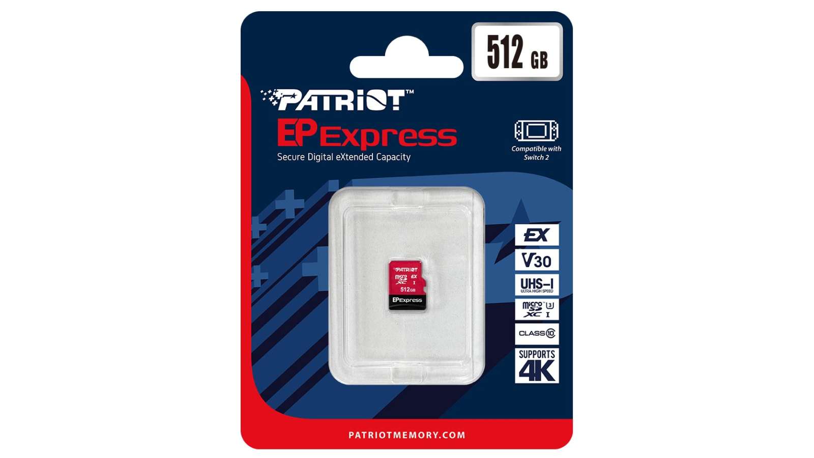 כרטיס זיכרון -  Switch 2 Patriot microSD™ Express Card 512GB