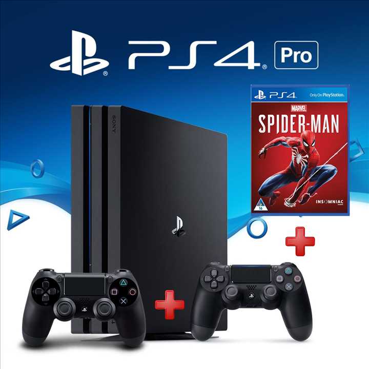 Playstation 4 Pro 1TB + שלט נוסף + משחק Spider Man