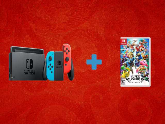 Nintendo Switch + Super Smash Bros Ultimate קונסולת נינטנדו סוויץ' + סופר סמאש ברוס