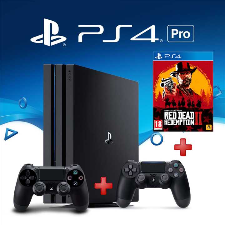 Playstation 4 Pro 1TB + שלט נוסף + משחק Red Dead Redemption 2