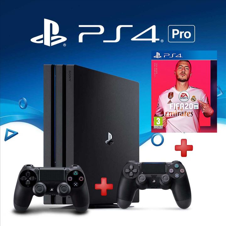 Playstation 4 pro 1tb + שלט נוסף + FIFA 2020