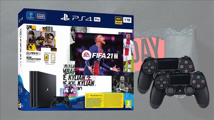Sony PlayStation 4 Pro 1TB + FIFA 2021 + שני שלטים !מבצע Black Friday!