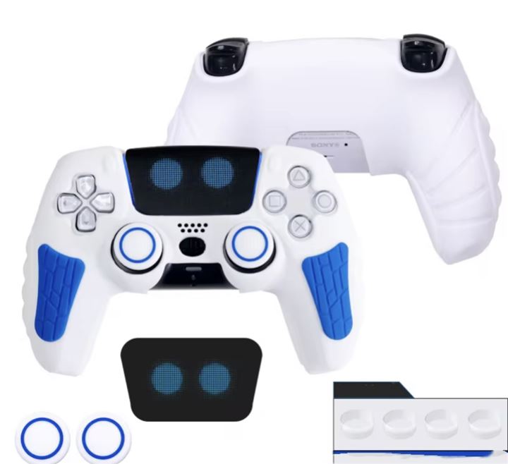 כיסוי סיליקון לבקר PS5 - לבן כחול
