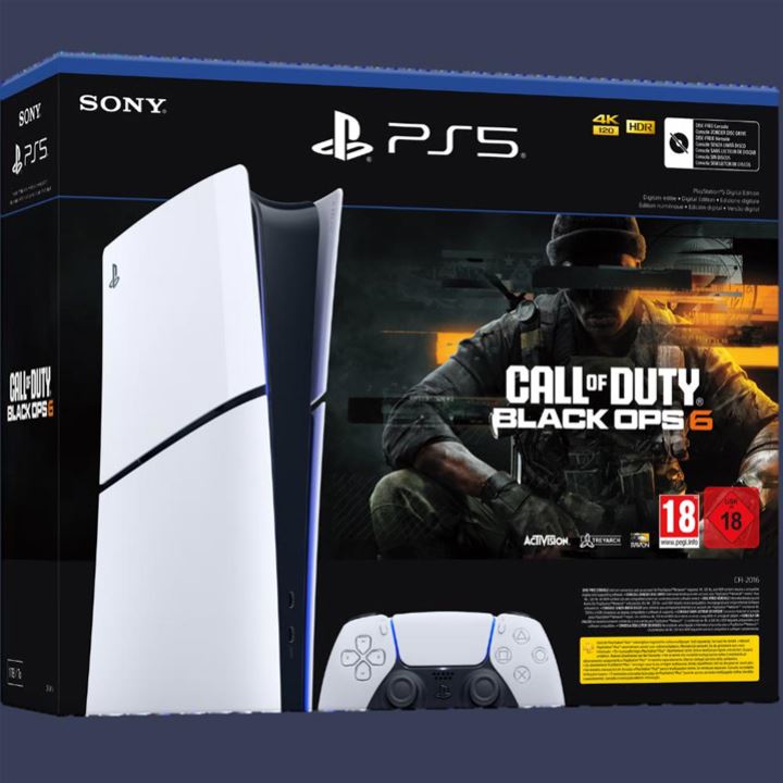 באנדל - Playstation 5 Slim 825gb Digital + משחק Call of Duty Black Ops 6